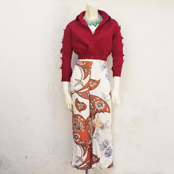5/$100 SALE -  Reformation Psychedelic Printed Crop Pants - Picture 1 of 8